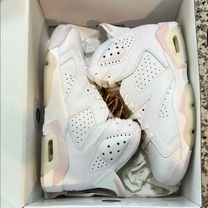 Air Jordan 6 Retro White and Gold Sneakers